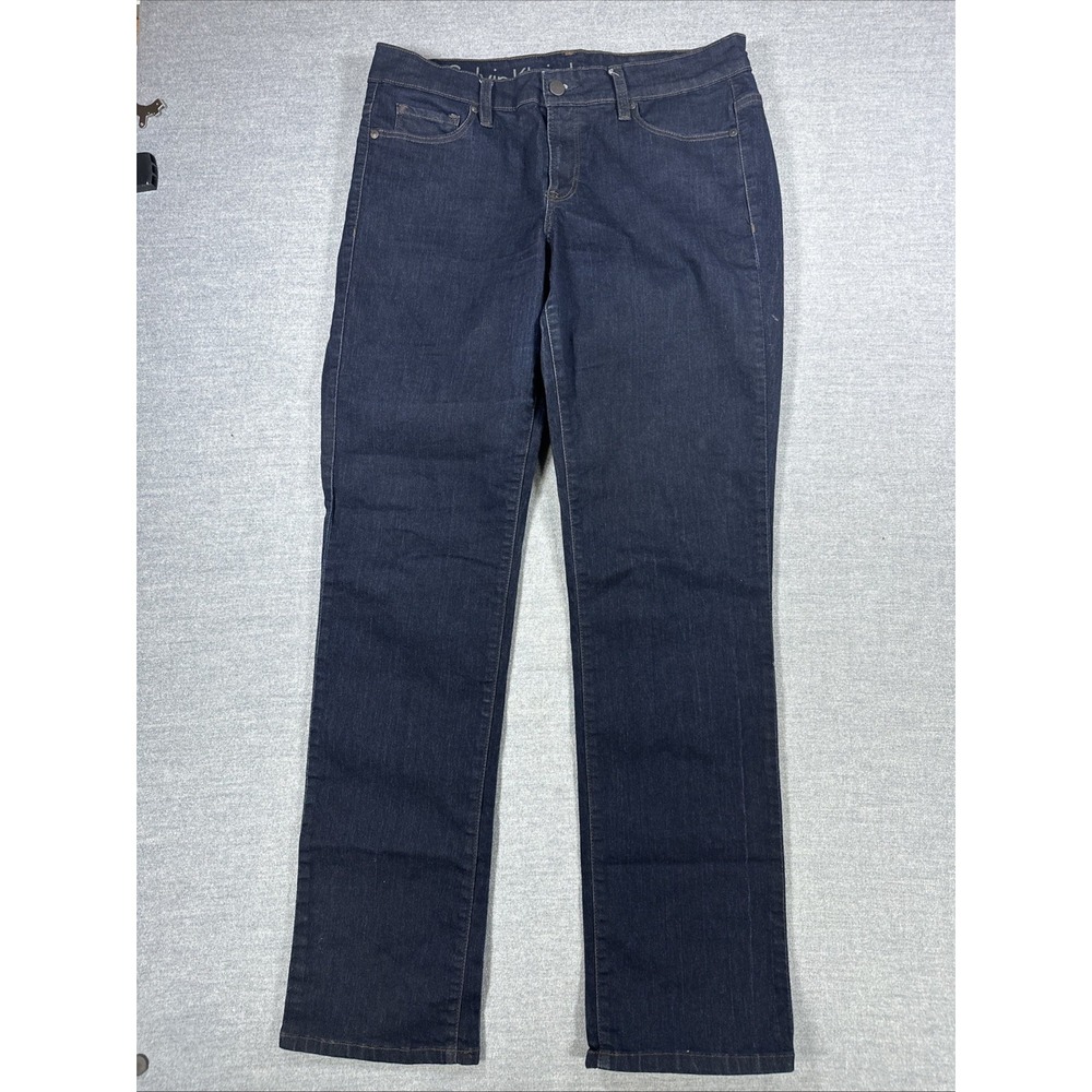 Calvin Klein Jeans Womens 8 29 Straight Leg Dark Wash Blue Denim Mid Rise 32w